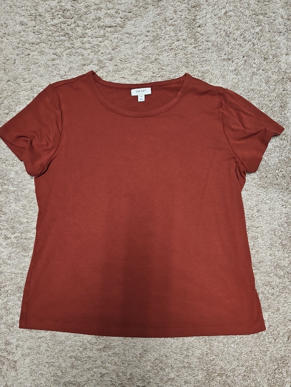 ON 34th Rust Short Sleeve Ribbed Crew Tee